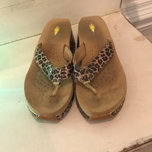 Leopard print heel sandals